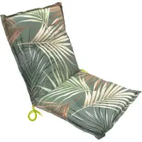 Spetebo Universal Niedriglehner Auflage "Palmen" mit Einstellband - 100 x 50 cm - Gartenstuhl Kissen in multicolor mit Eckbändern