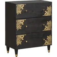 Syfax Sideboard Schwarz 60 x 33 x 75 cm Massivholz Mango