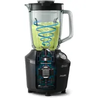 Philips Standmixer "HR2291/41 3000 Series, mit ProBlend Crush-Technologie", schwarz, B:19,2cm T:16,8cm, Zerkleinerer, 2L-Behälter und 1 Geschwindigkeitsstufe + Impulseinstellung; Schwarz, Standmixer