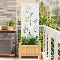 Syfax Garten Sichtschutz-Leinwand Floral Weiß 50 x 140 cm