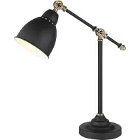 ARTE LAMP Schreibtischlampe Schwarz, 1-flammig, mit Schalter, Braccio, E27 bis 60 W, für Büro & Arbeitszimmer, 47 x 18 x 54 cm, A2054LT-1BK