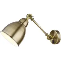 ARTE LAMP Wandleuchte innen Bronze, 1-flammig, Industrie-Design, Braccio, E27 bis 60 W, für Wohnzimmer & Flur, 40 x 15 x 22 cm, A2054AP-1AB