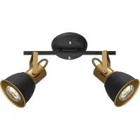 ARTE LAMP Deckenstrahler Gold/Schwarz, 2-flammig, Industriestil, Jovi, E14 bis 40 W je Fassung, für die Küche, 28 x 9 x 22 cm, A1677PL-2GO