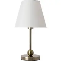ARTE LAMP Tischlampe Bronze/Weiß, 1-flammig, mit Stoffschirm, Elba, E27 bis 60 W, für Wohnzimmer & Schlafzimmer, 25 x 25 x 45 cm, A2581LT-1AB