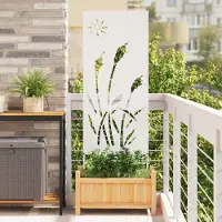 Syfax Garten Sichtschutz-Leinwand Weiß 50 x 140 cm
