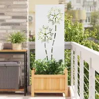 Syfax Garten Sichtschutz-Leinwand Weiß 50 x 140 cm