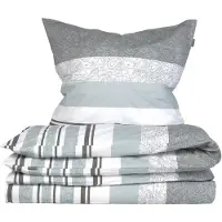 Schiesser Bettwäscheset Adele | Paisley | Renforcé | 2-teilig | 100% Baumwolle | Angenehm weich & glatt | YKK-Reißverschluss | 135x200 cm + 80x80 cm | Grau