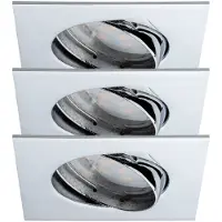 Paulmann Premium Einbauleuchten Set Coin klar eckig schwenkbar LED 3x6,8W 2700K 230V 51mm Chrom