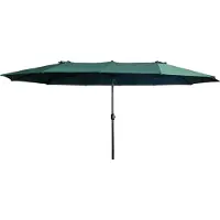 RAUMHIRSCH FURNITURE raumhirsch Doppelsonnenschirm XXL 460x270 cm Sonnenschirm Marktschirm Kurbelschirm Gartenschirm Wasserdicht UV Schutz Gross Grün