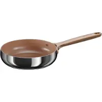 Berghoff Home Bratpfanne Ø 20 cm Edelstahl mit keramischer Antihaftbeschichtung, und PTFE frei, für alle Herdarten, spülmaschinenfest, Warm Blush