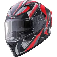 Germot GM 711 Dekor Helm, schwarz matt/rot, XS (53/54)