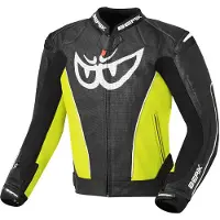 Berik Street Motorrad Lederjacke, schwarz/gelb, 54