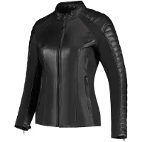 Rusty Stitches Donna Damen Motorrad Lederjacke, schwarz, 46