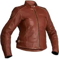 Halvarssons Nyvall Damen Motorrad Lederjacke, braun, 42