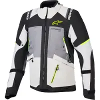 Alpinestars Andes V4 Drystar wasserdichte Motorrad Textiljacke, grau/gelb, 3XL
