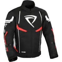 Difi Estoril Aerotex wasserdichte Motorrad Textiljacke, schwarz/weiß/rot, S