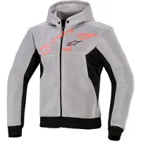 Alpinestars Chrome Superairflow Kapuzenpullover Black Mid Gray Red Fluo