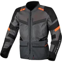 Macna Captane wasserdichte Motorrad Textiljacke, grau/schwarz/rot, XL