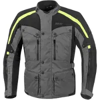 GMS Temper Motorrad Textiljacke, grau/schwarz/gelb, M