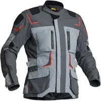 Lindstrands Myrvik wasserdichte Motorrad Textiljacke, grau/orange, 56