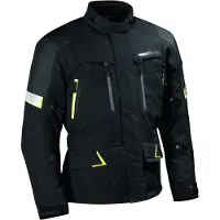 Difi Toronto Aerotex wasserdichte Motorrad Textiljacke, schwarz/gelb, M