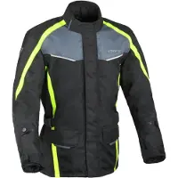 Difi Cage Aerotex wasserdichte Motorrad Textiljacke, schwarz/gelb, XL