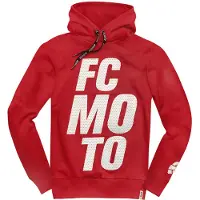 FC-Moto Hoodie Logo-H rot Größe M mit großem Frontprint und Kapuze mit Kordelzug