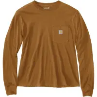 Carhartt Relaxed Fit Lightweight Long-sleeve Pocket T-shirt brown (BRN) XS REG