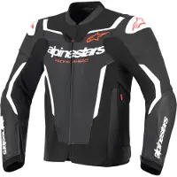 Alpinestars GP Force V2 Motorrad Lederjacke, schwarz/weiß, 48