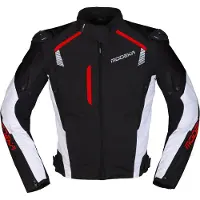 Modeka Lineos Motorrad Textiljacke, schwarz/rot/weiß, S