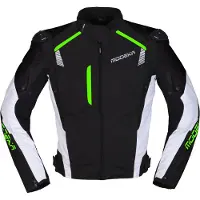 Modeka Lineos Motorrad Textiljacke, schwarz/weiß/grün, M
