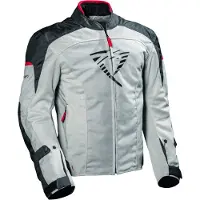 Difi Ibarra Air Motorrad Textiljacke, hellgrau/schwarz/rot, S