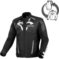 Macna Sevent wasserdichte Motorrad Textiljacke, schwarz/weiß, S