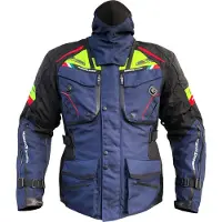 MUGENRACE Mars Blau Fluogelb Wasserdichte Textiljacke Größe 2XL