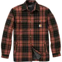 Carhartt - Flannel Sherpa-Lined Shirt Jacket - Freizeitjacke Gr L braun