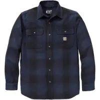 Carhartt Hubbard Loose LS Plaid Shirt deep smoke blue (HV8) XL REG