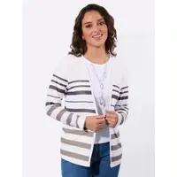 Witt Weiden Shirtjacke in sesam-weiß-geringelt | Gr.: 46