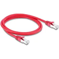 DeLOCK RJ45 Netzwerkkabel Cat.6A S/FTP 1 m rot, 1 m, Cat6a, S/FTP (S-STP), RJ-45, RJ-45, Rot