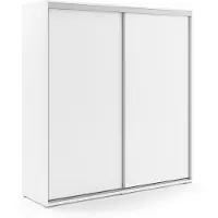 BM-Möbel Kleiderschrank mit Schiebetür A15 - Weiß - 200 x 62 x 245 cm