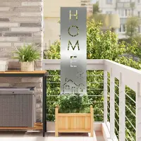 Syfax Garten Sichtschutz-Leinwand Silber 32 x 140 cm Verzinkter Stahl