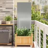 Syfax Garten Sichtschutz-Leinwand Silber 50 x 140 cm Verzinkter Stahl
