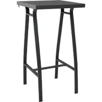 Syfax Garten-Bartisch Schwarz 60×60×110 cm Hartglas