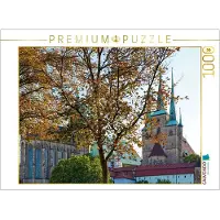 CALVENDO Puzzle Erfurt im Herbst | 1000 Teile Lege-Größe 64 × 48 cm Foto-Puzzle für glückliche Stunden