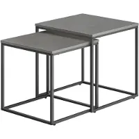 TEXTILOMANIE Set aus 2 QUADRO-Couchtischen, grau