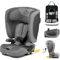 Kinderkraft FIX2GO i-Size Autokindersitz 76-150 cm ISOFIX SAFERIDE SENSOR H-GUARD+ EASY GROW klappbar AIR FLOW R129 Grau mit Auto-Organizer