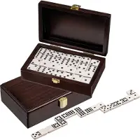 Philos Domino Doppel 9 Walnuss Box 20x12.5cm
