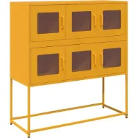 vidaXL Sideboard Senfgelb 100,5x39x107 cm Kaltgewalzter Stahl