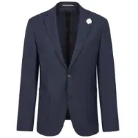 Bugatti 1100000002199 , Herren, Gr. 52, blau (390, marine), 100% Wolle, unifarben, normal, Manschette, Sakkos 1100000002199, aus Wolle