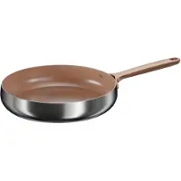 Berghoff Home Bratpfanne Ø 28 cm Edelstahl mit keramischer Beschichtung, und PTFE frei, für alle Herdarten, spülmaschinenfest, Warm Blush