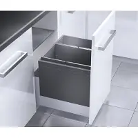 Hailo 3631581 Abfallsorter 46 (28+18) Liter TRIPLE XL 500 für 50 cm Schrankbreite